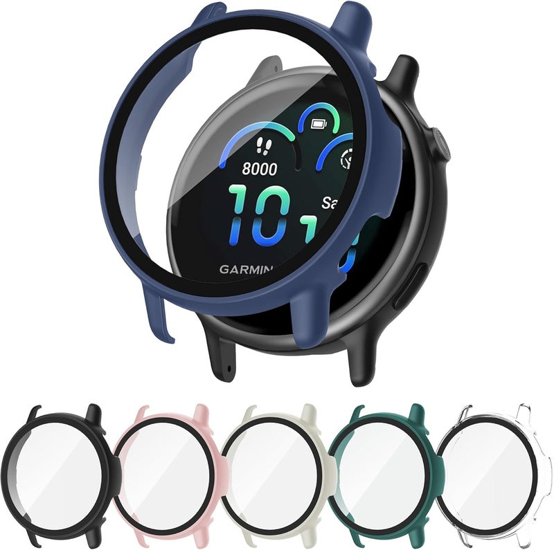 Tiorecime 6 Pack Case for Garmin Vivoactive 6 with Tempered Glass Screen Protector, Shockproof Hard PC Bumper Protective Cover Compatible with Garmin Vivoactive 6 - Image 1